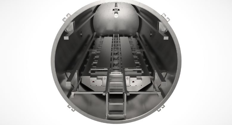 Inside an Industrial FFD Chamber: Carts, Shelves and Loading Rails