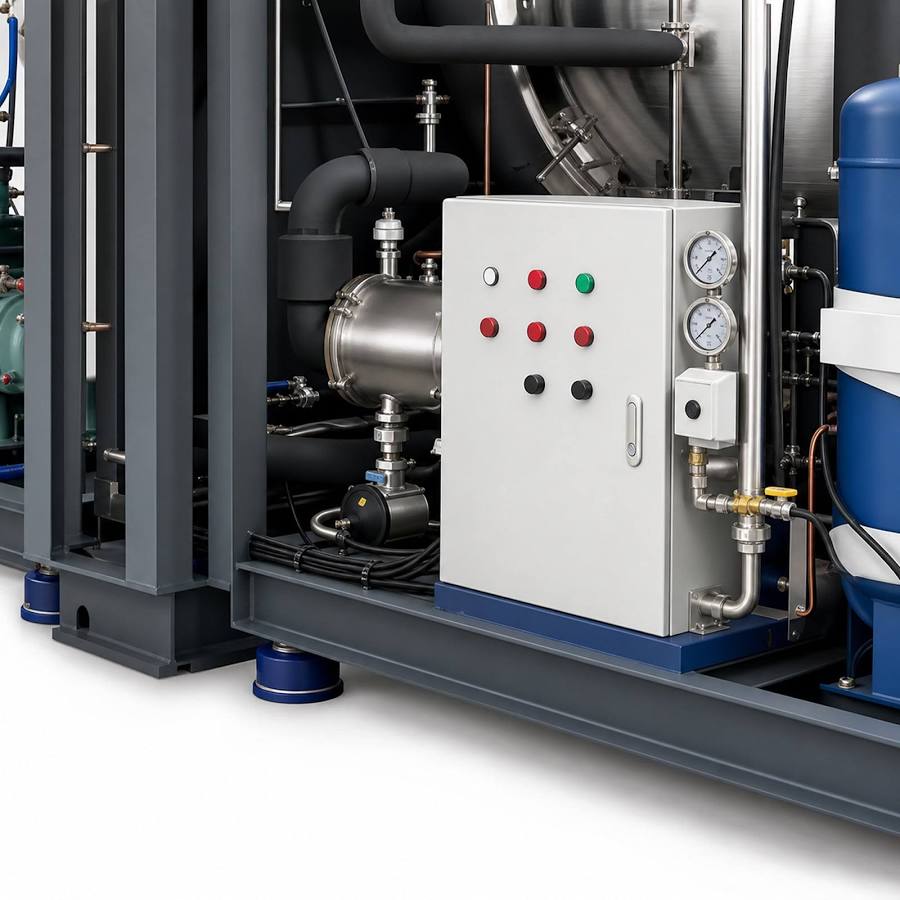 industrial food freeze dryer controls valves and piping module